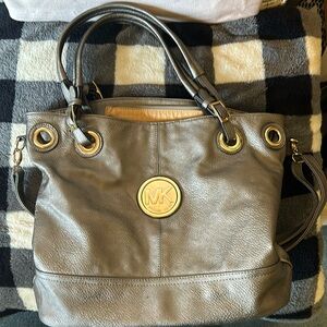 Michael Kors Silver Metallic Tote Bag